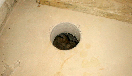radon suction pit hole